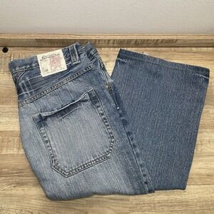 Southpole Relax Fit Wide Leg Street Skater Y2K Jeans Men 36X34 Blue Actual 35x30